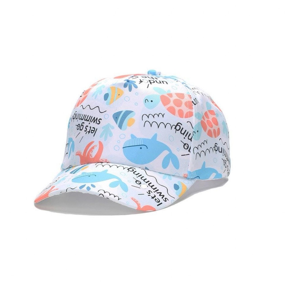Kids Swim Cap with Sea Creatures Design